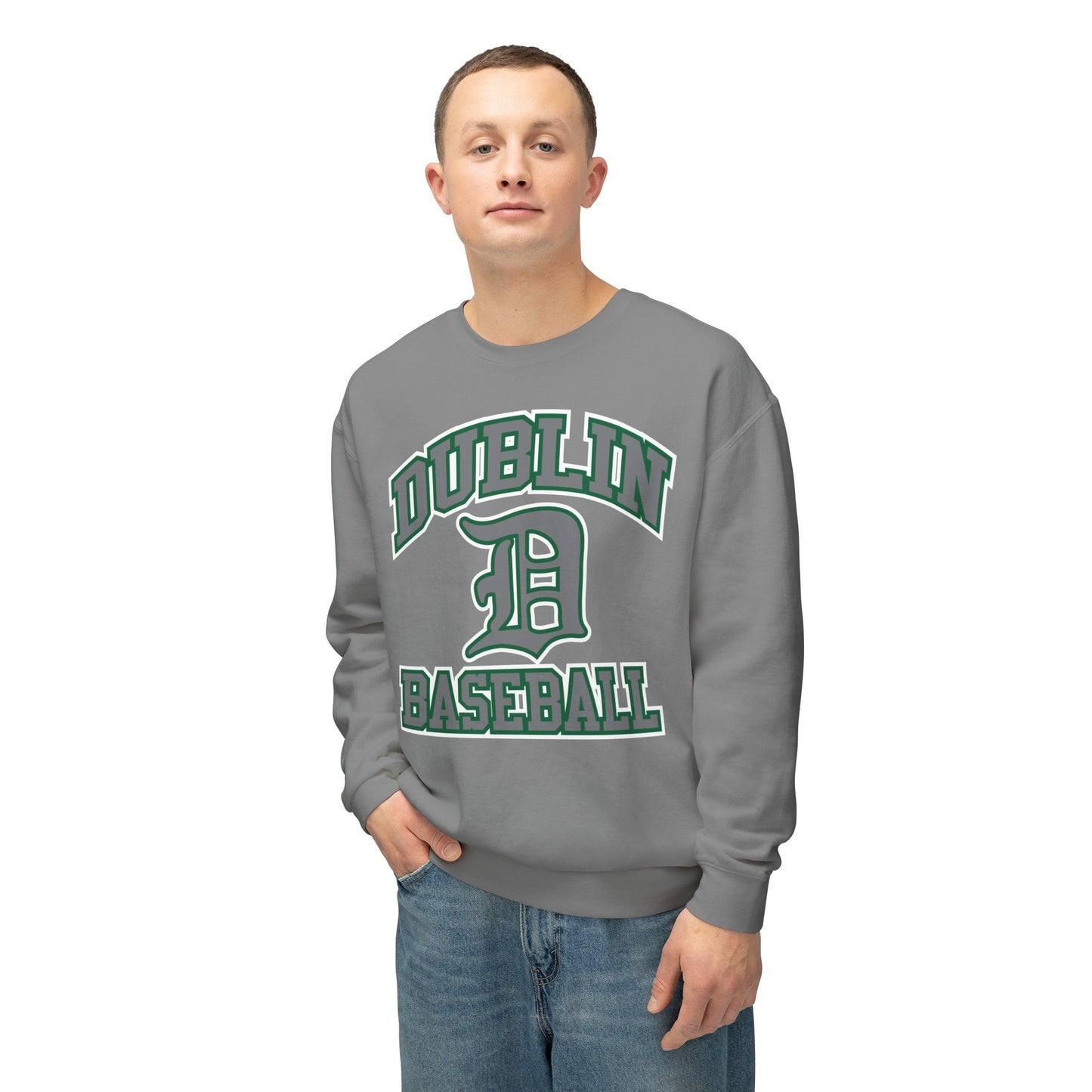 DUBLIN BASEBALL_Script D-Unisex Lightweight Crewneck Sweatshirt
