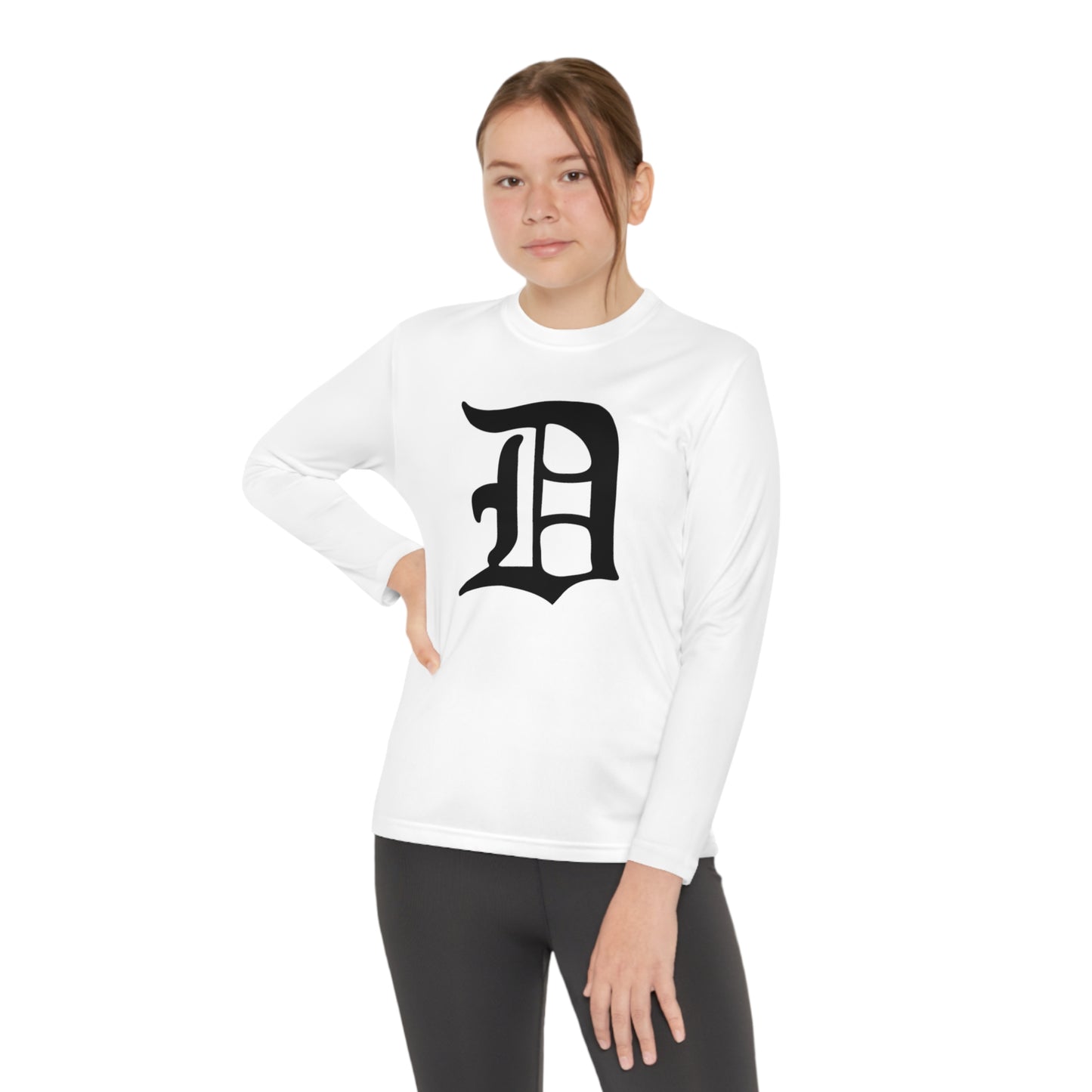 script D (front)_GREEN SOX logo (back)-Youth Long Sleeve Competitor Tee