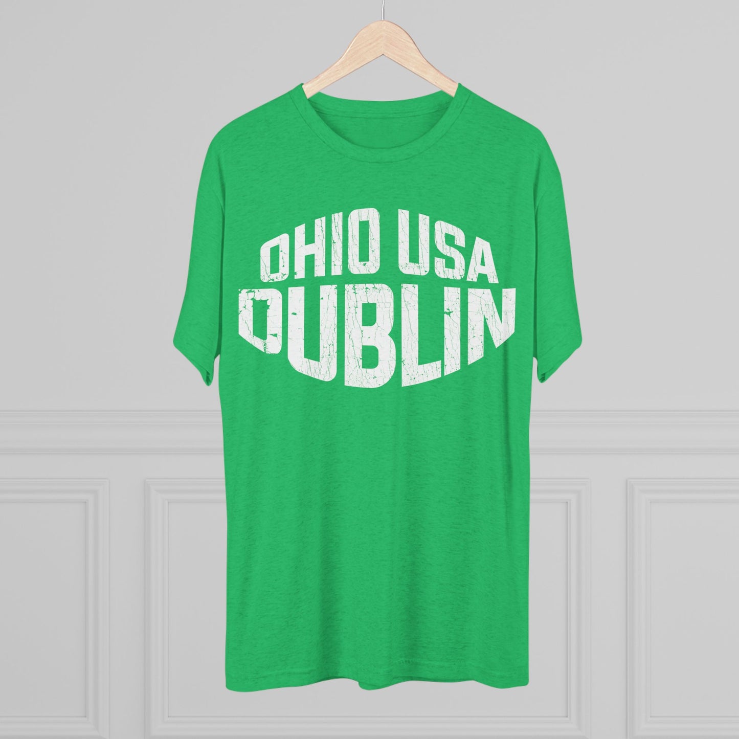 OHIO USA_DUBLIN_Distressed-Unisex Tri-Blend Crew Tee