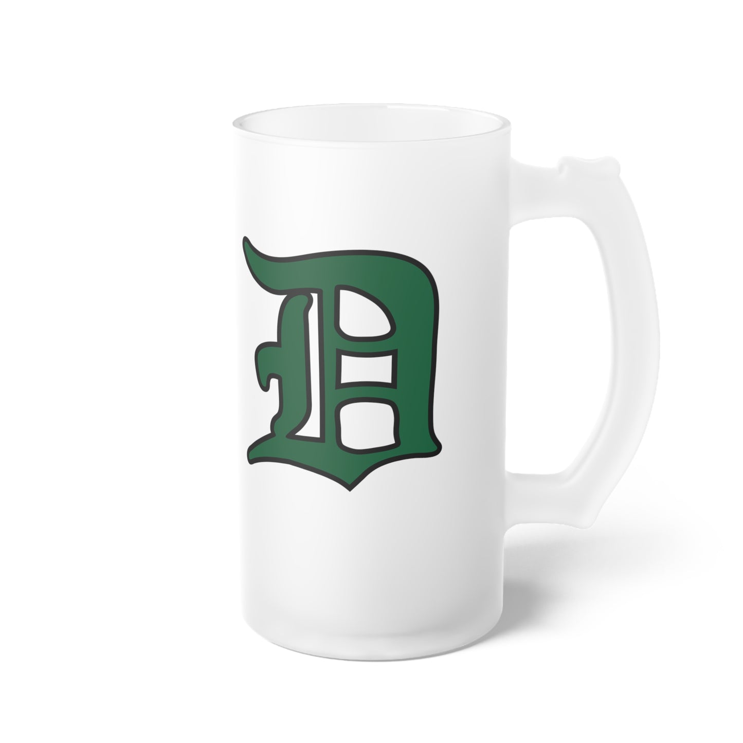 Green Sox icon + Script D-Frosted Glass Beer Mug