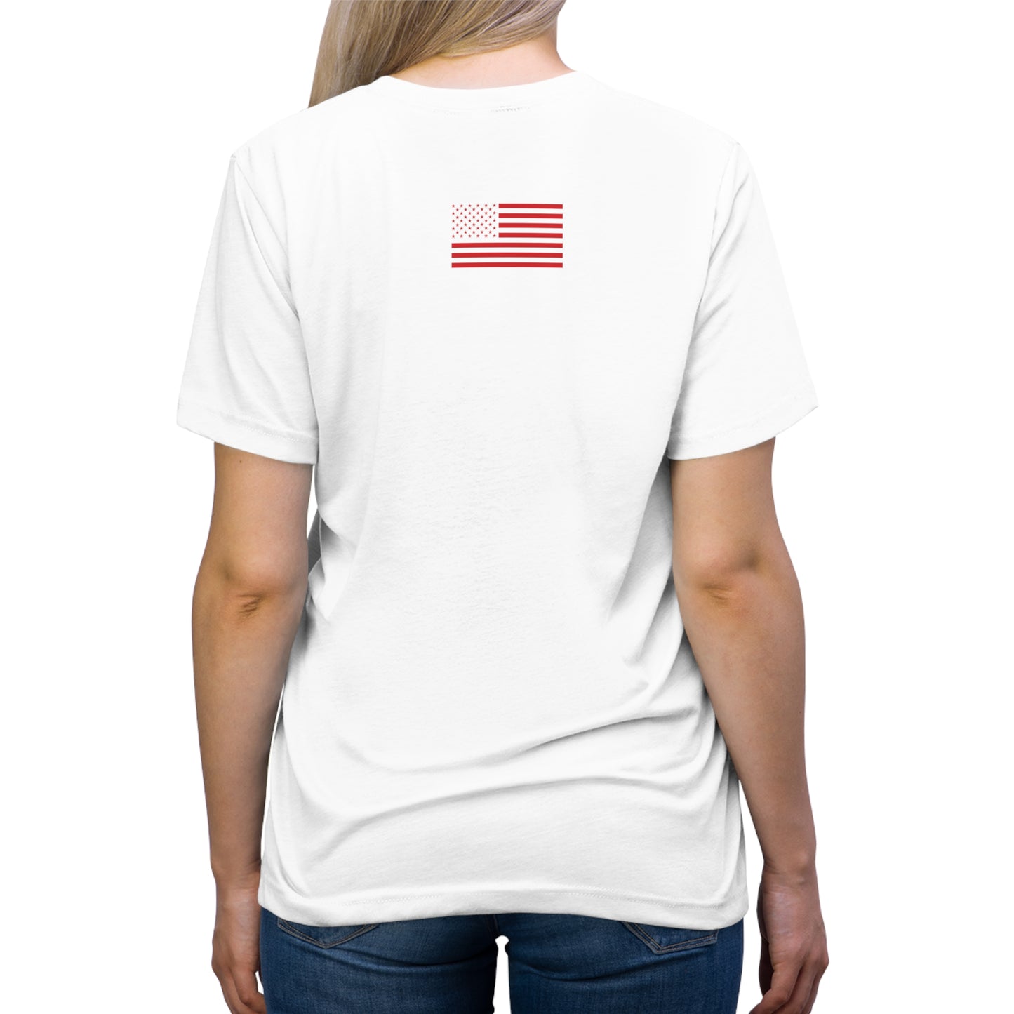 USA(angled graphic)_STARS AND STRIPES (back graphic)-Unisex Triblend Tee