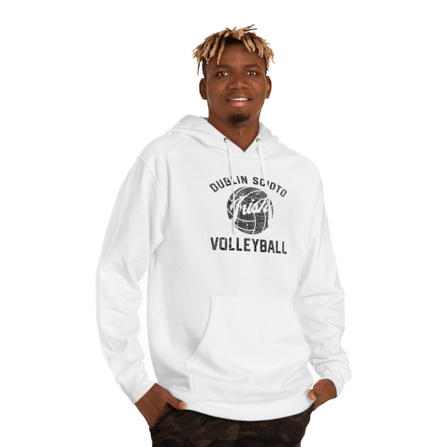 DUBLIN SCIOTO_IRISH VOLLEY BALL GRAPHIC_Distressed-Unisex Hooded Sweatshirt