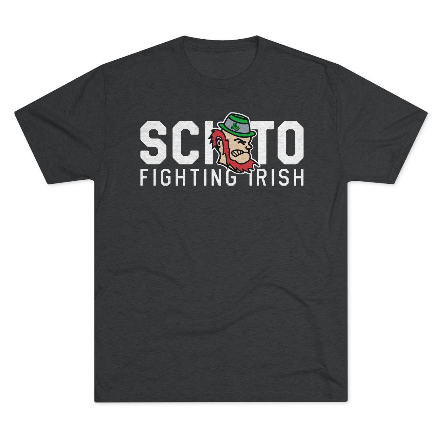 SCIOTO_MASCOT HEAD_FIGHTING IRISH-Unisex Tri-Blend Crew Tee