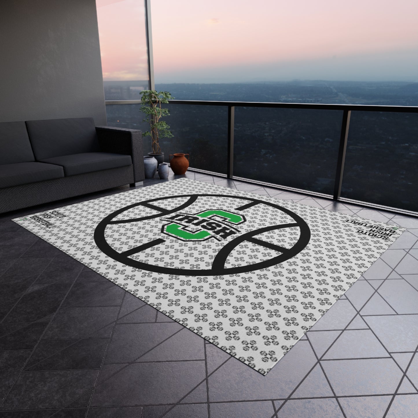 SCIOTO IRISH BASKETBALL-60"x84", 96"x120"-Outdoor Rug