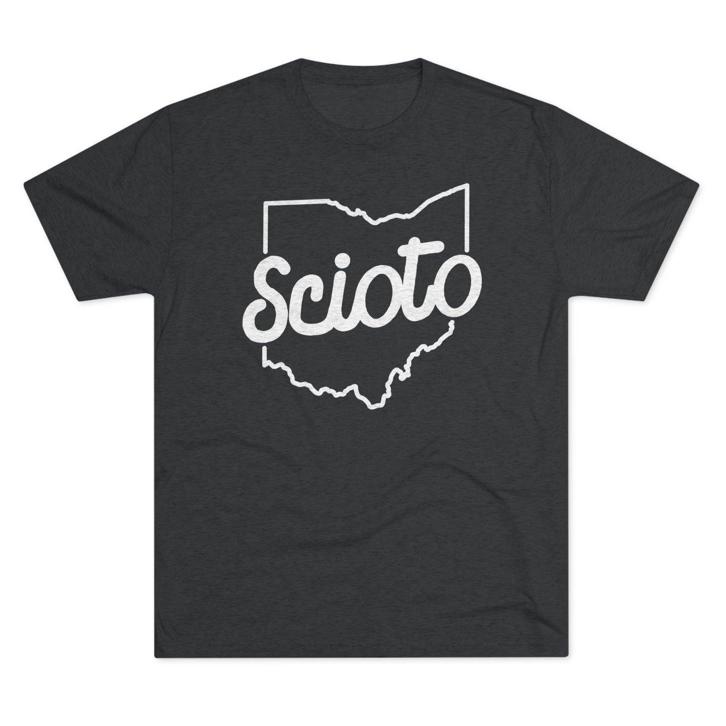 SCIOTO (script) OHIO State Shape outline - Unisex Tri-Blend Crew Tee
