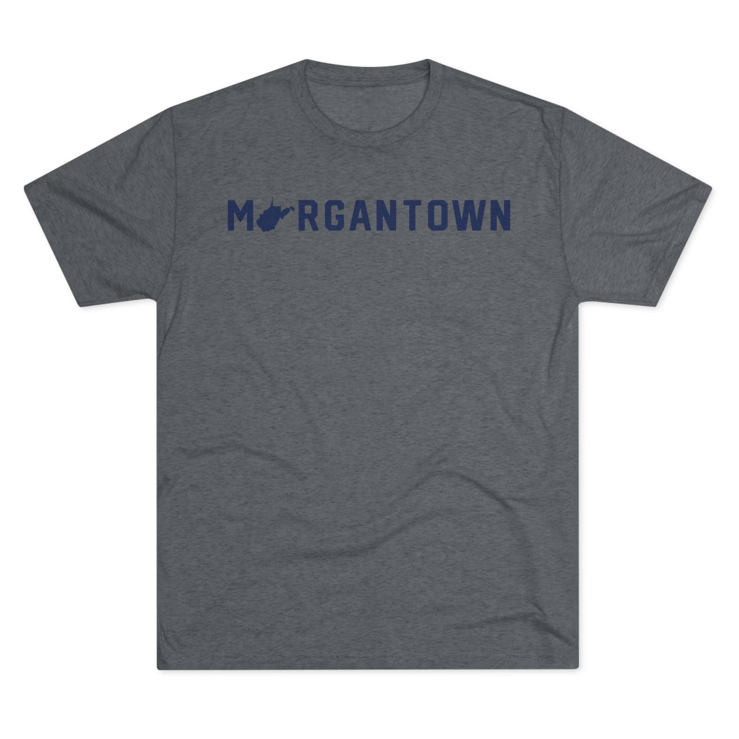 MORGANTOWN (state shape substitution) - Unisex Tri-Blend Crew Tee