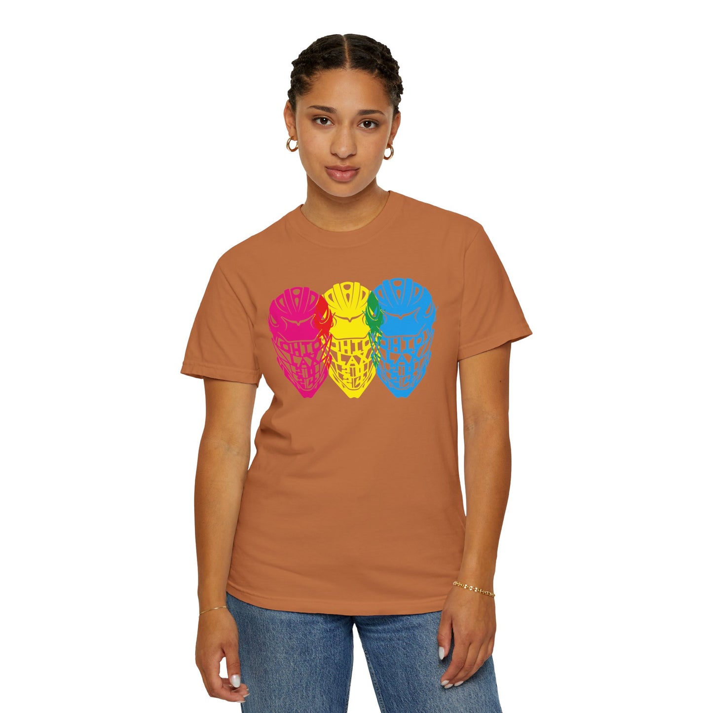 LACROSSE HELMET_TRI-COLOR (overlap) -Comfort Colors®-Unisex Garment-Dyed T-shirt