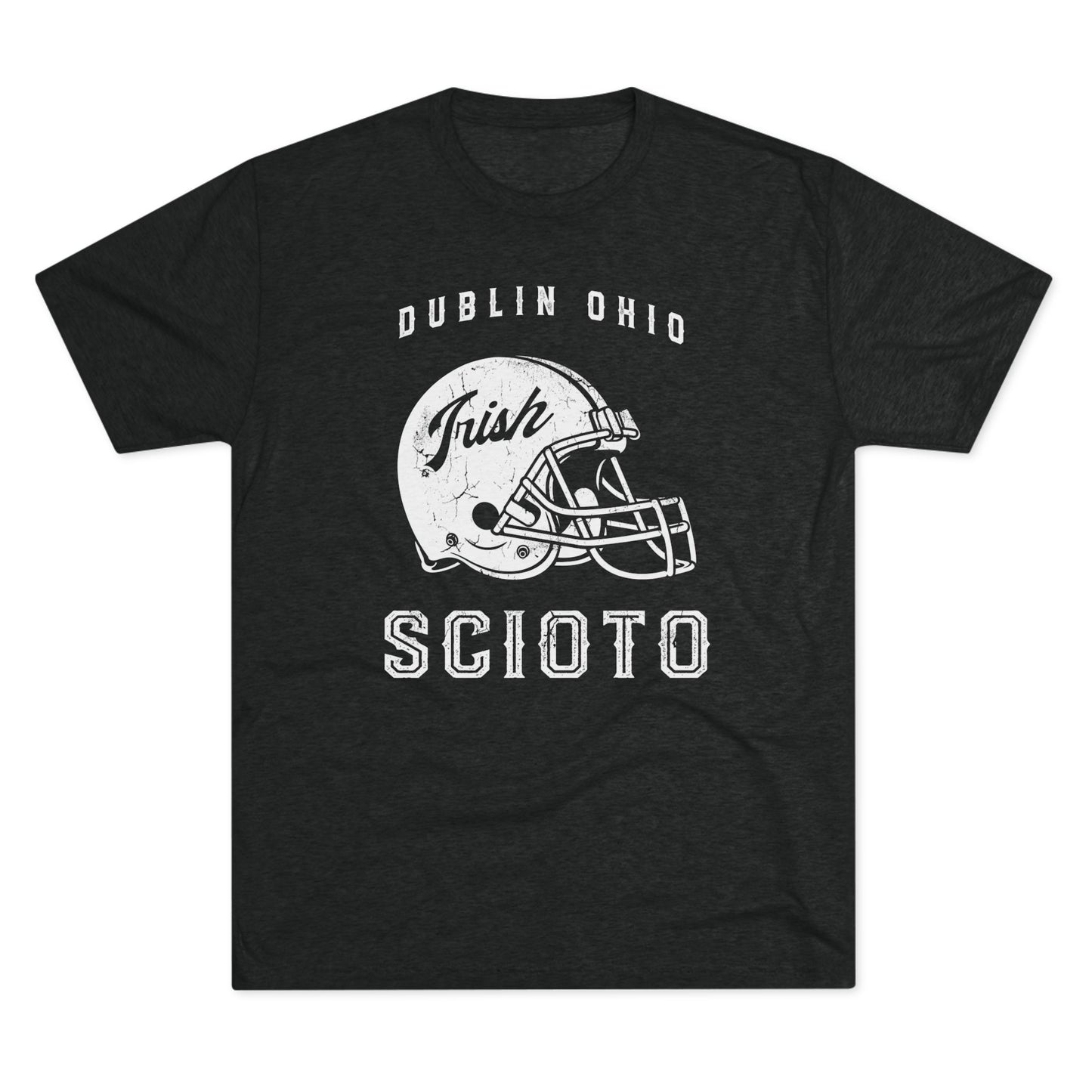DUBLIN OHIO SCIOTO_FOOTBALL HELMET GRAPHIC-Unisex Tri-Blend Crew Tee