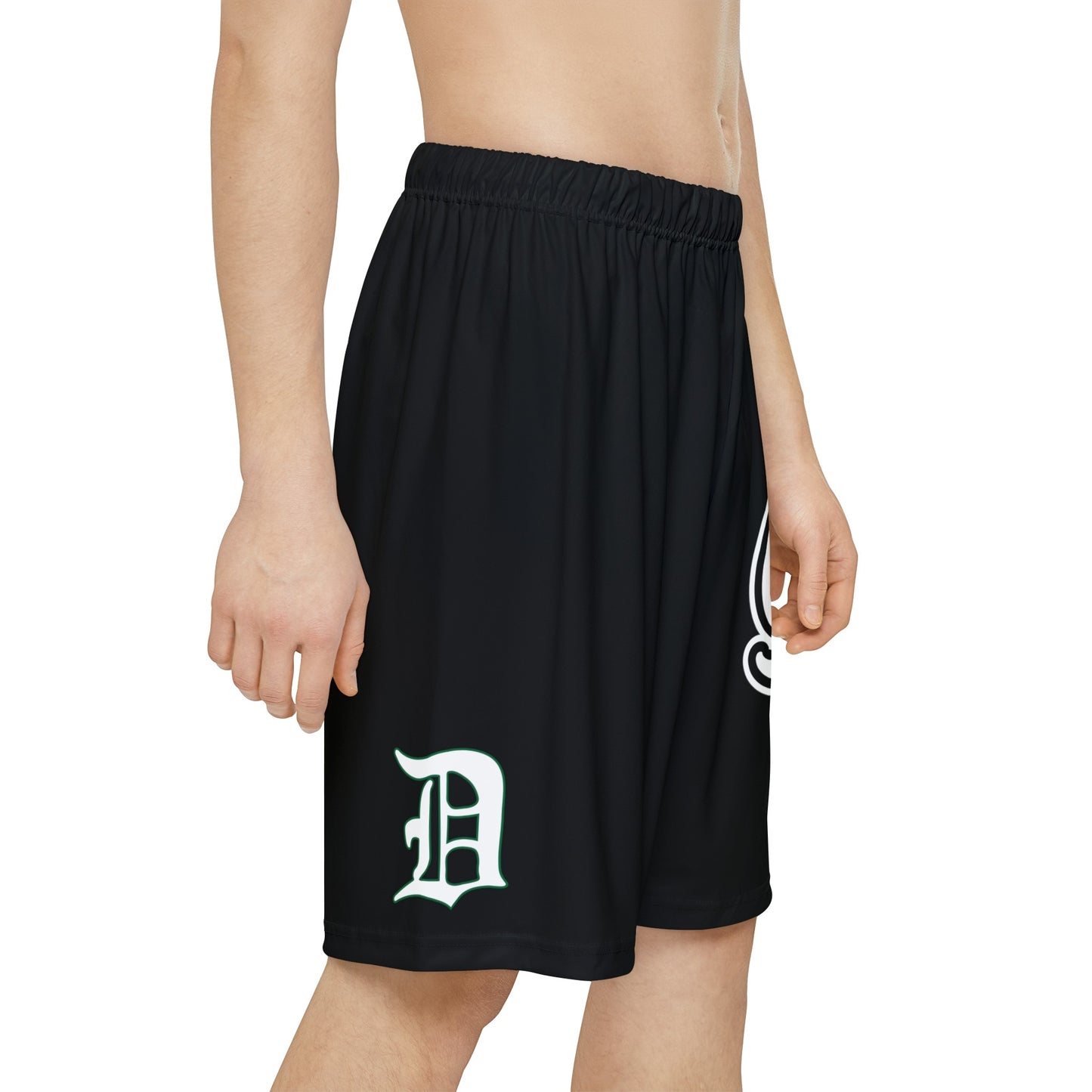 GREEN SOX LOGO (large print left side)_Script D (right side)-Men’s Sports Shorts (AOP)