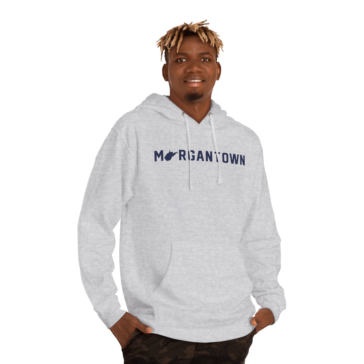 MORGANTOWN_WV STATE SHAPE - Unisex Hooded Sweatshirt