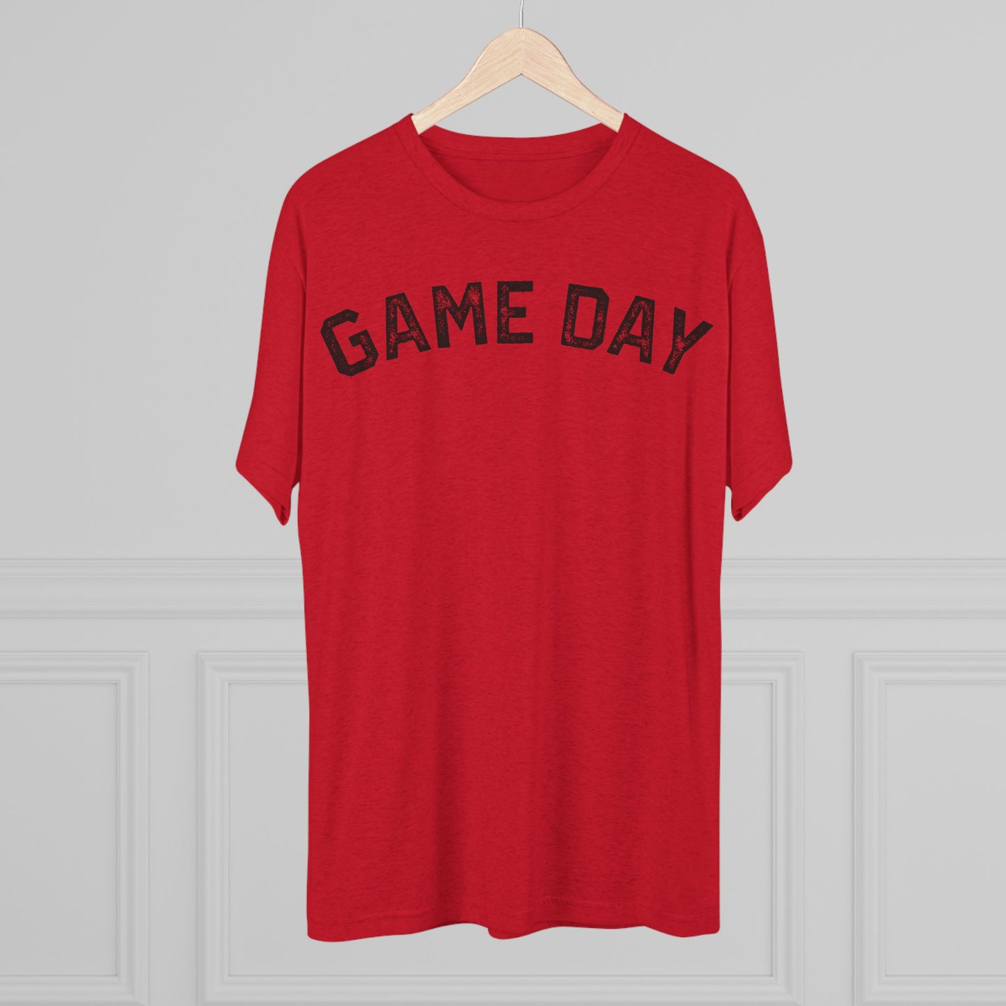 GAME DAY (arched typography) Distressed-Unisex Tri-Blend Crew Tee