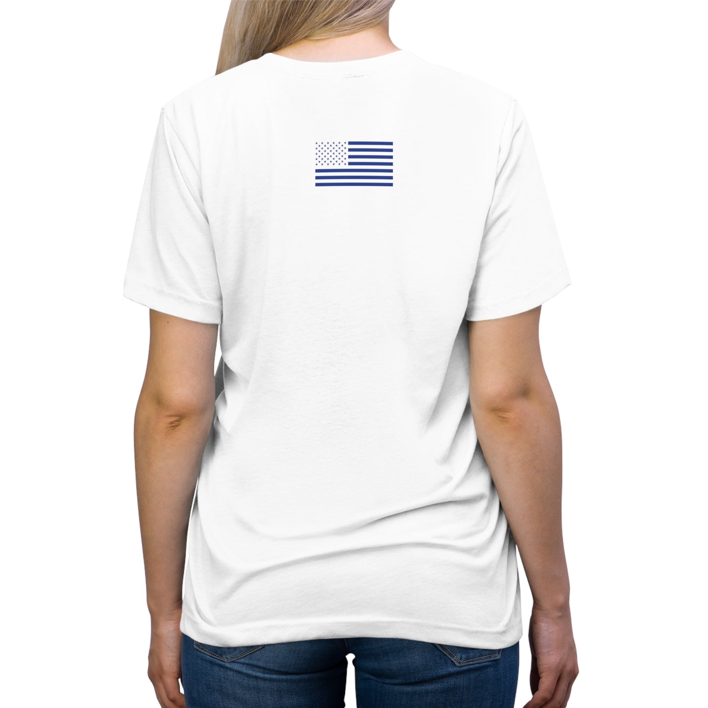 USA(angled graphic)_STARS AND STRIPES (back graphic)-Unisex Triblend Tee