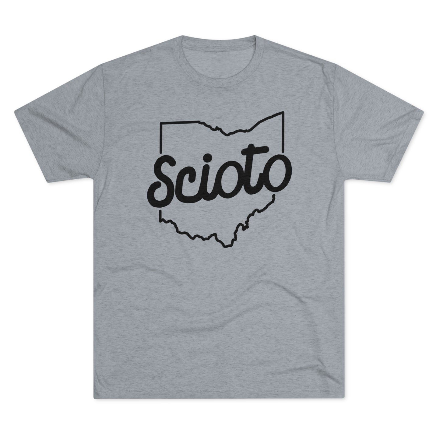 SCIOTO (script) OHIO State Shape outline - Unisex Tri-Blend Crew Tee