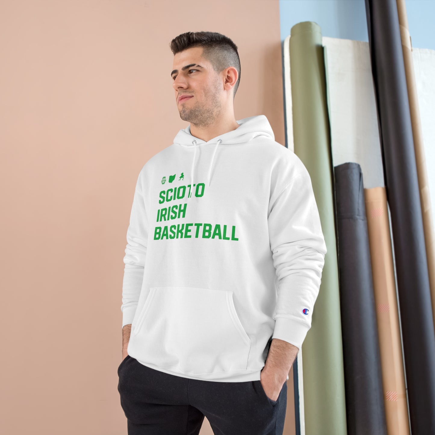 SCIOTO IRISH BASKETBALL_ICONS_LEFT ALIGN-Champion Hoodie