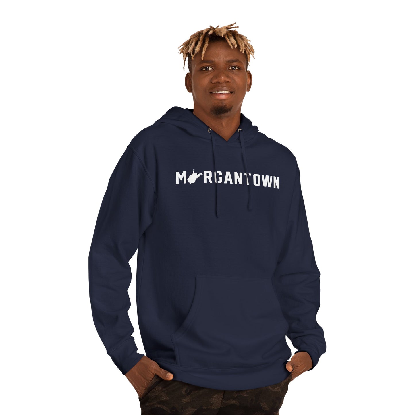 MORGANTOWN_WV STATE SHAPE - Unisex Hooded Sweatshirt