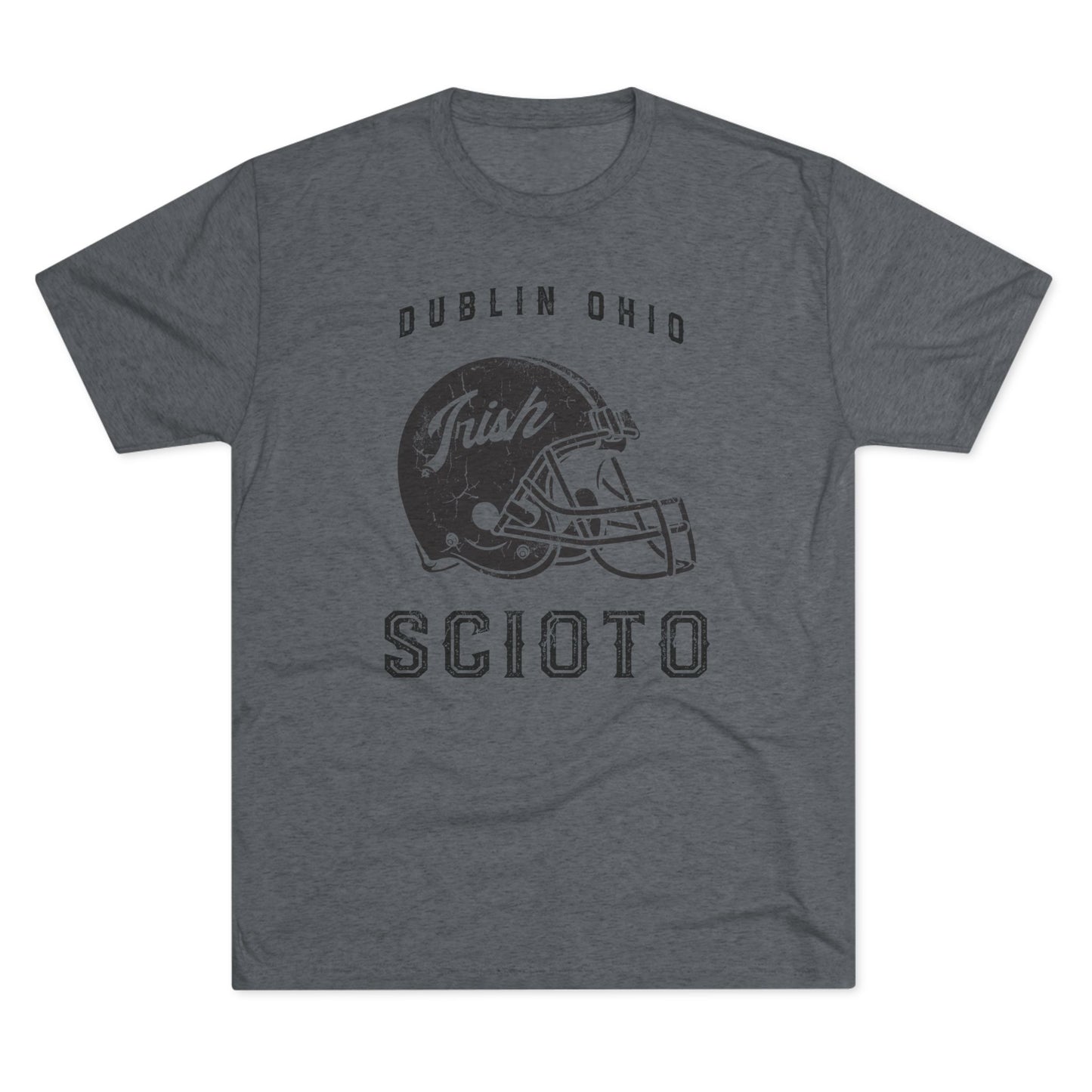 DUBLIN OHIO SCIOTO_FOOTBALL HELMET GRAPHIC-Unisex Tri-Blend Crew Tee