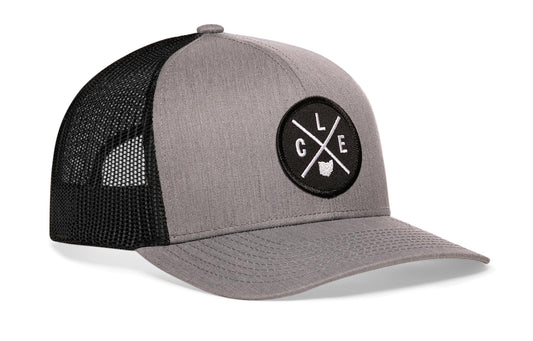 Cleveland Trucker Hat | Gray-Black CLE X Snapback
