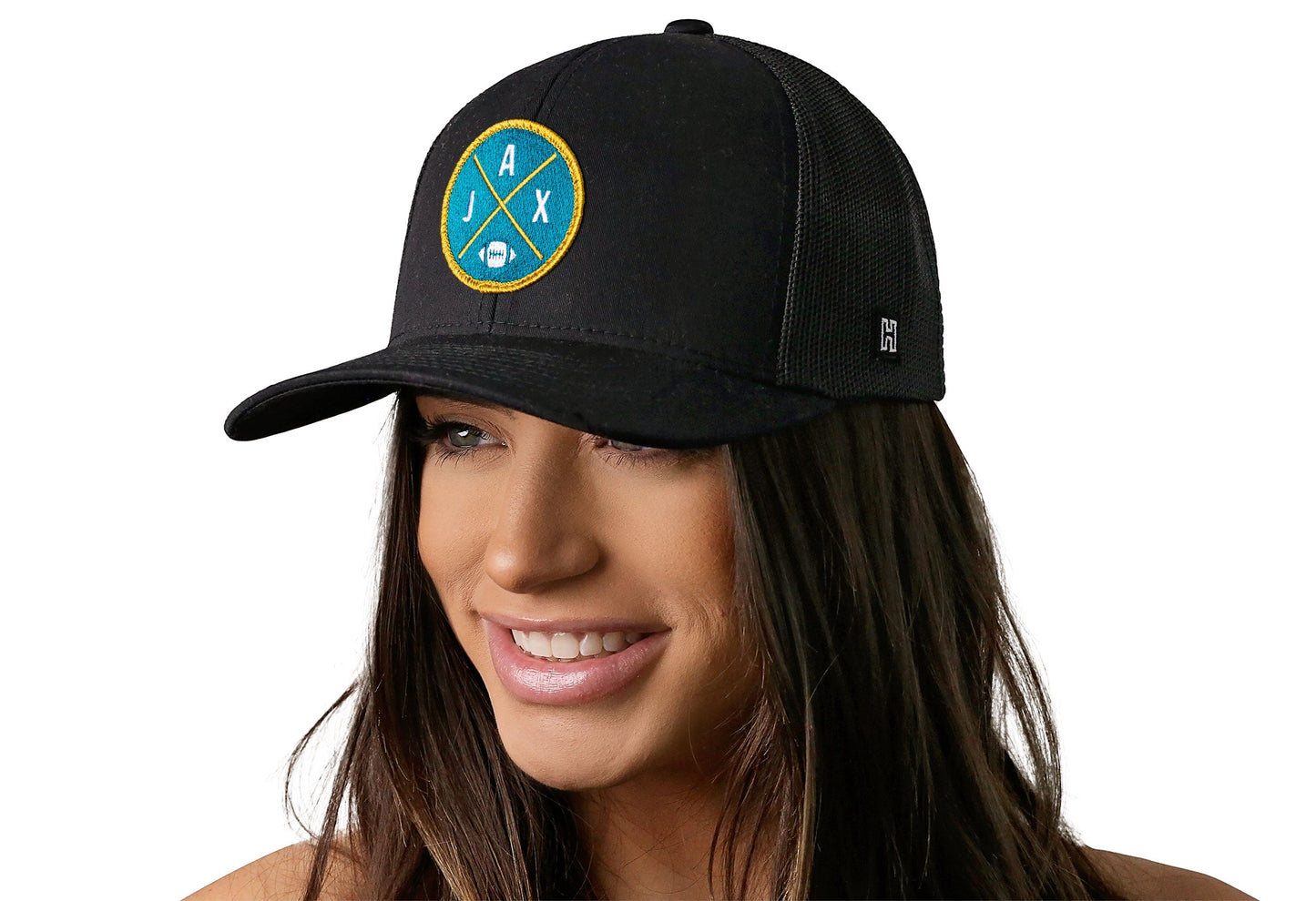 Jacksonville Trucker Hat | Black JAX X Football Snapback