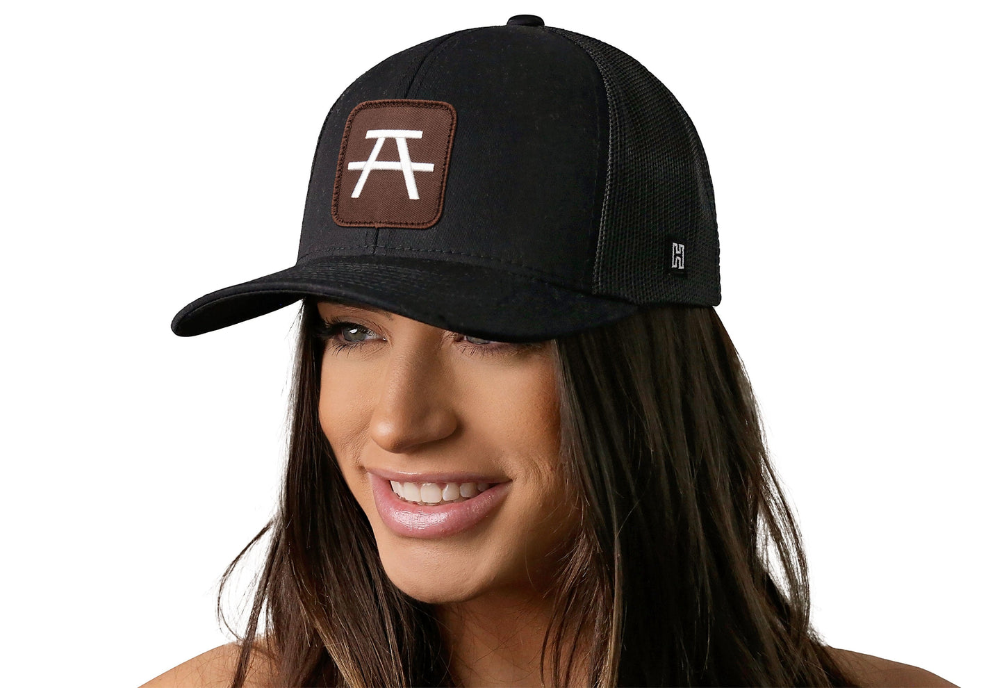 Picnic Area Trucker Hat | Black Campground Trail Signs Snapback