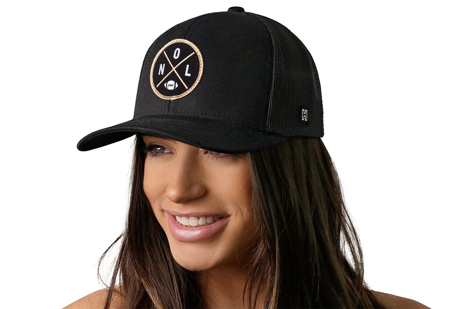 New Orleans Trucker Hat | Black NOL X Football Snapback
