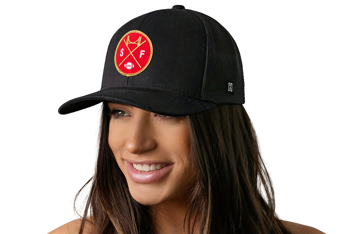 San Francisco Trucker Hat | Black SF X Football Snapback