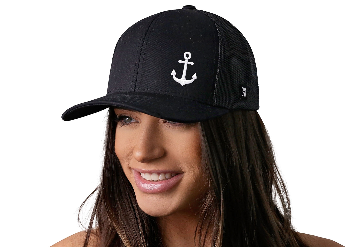 Anchor Trucker Hat | Black Boating Snapback