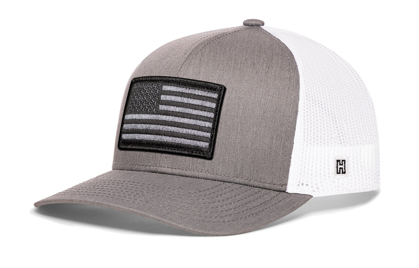 American Flag Trucker Hat | Black USA Tactical Snapback