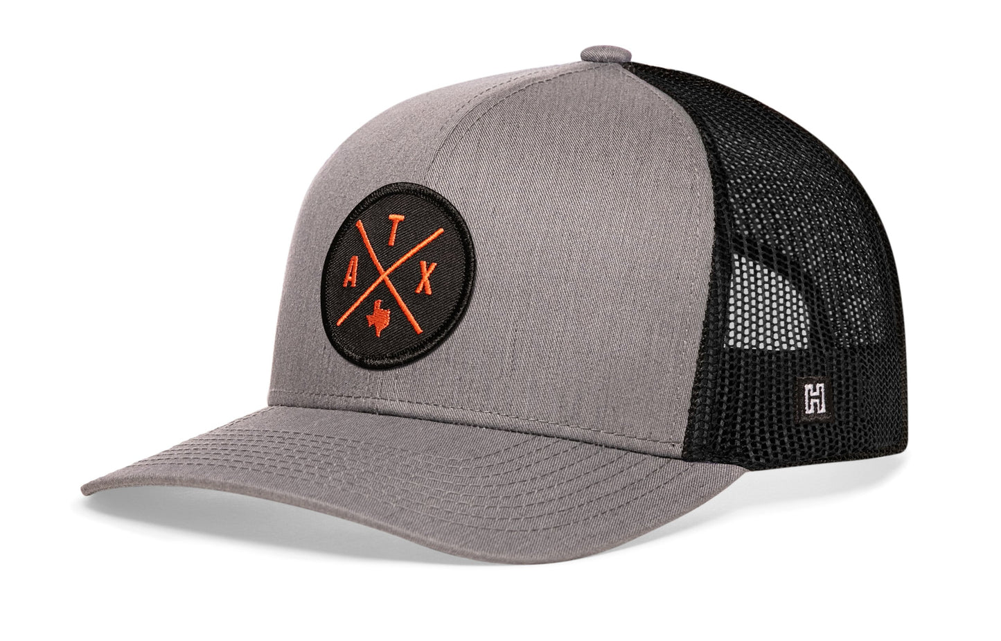 Austin Trucker Hat | Orange ATX X | Black Snapback