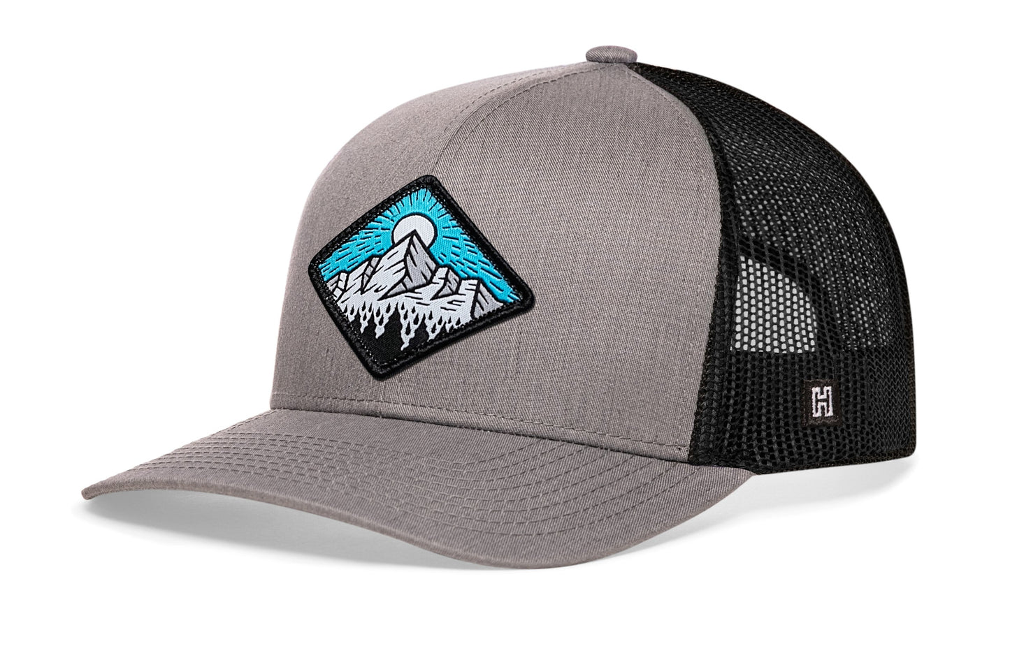 Diamond Mountain and Trees Trucker Hat | Black Outdoors Snapback