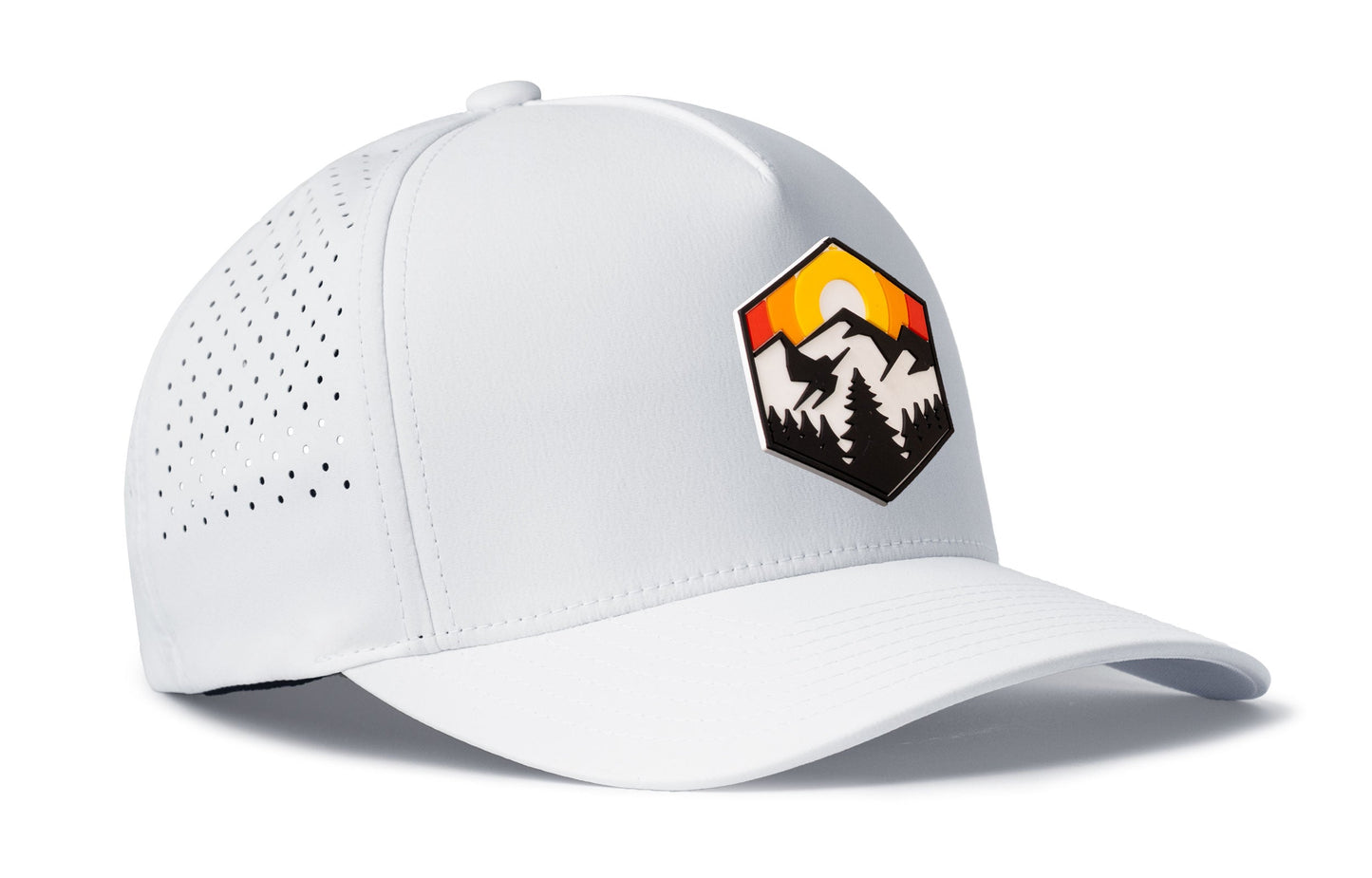 Hexagon Mountain Trees Performance 5-Panel Hat | Outdoors Flexfit Snapback