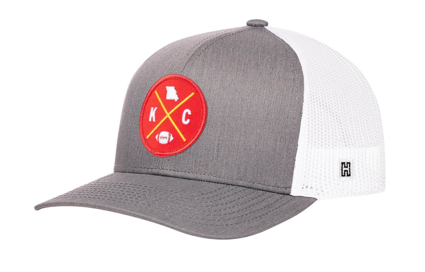Kansas City Trucker Hat | Black KC X Football Snapback