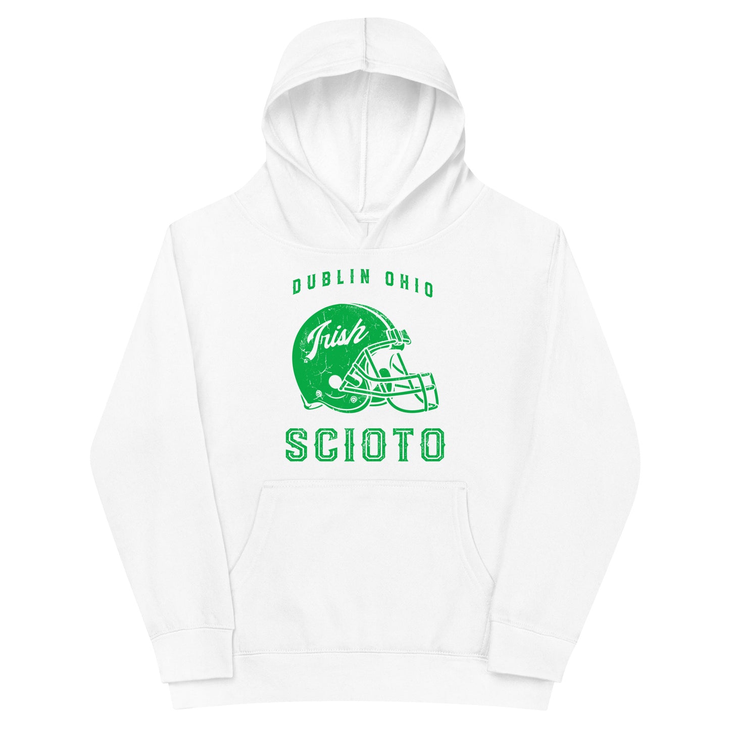 DUBLIN OHIO SCIOTO_FOOTBALL HELMET GRAPHIC-Kids fleece hoodie