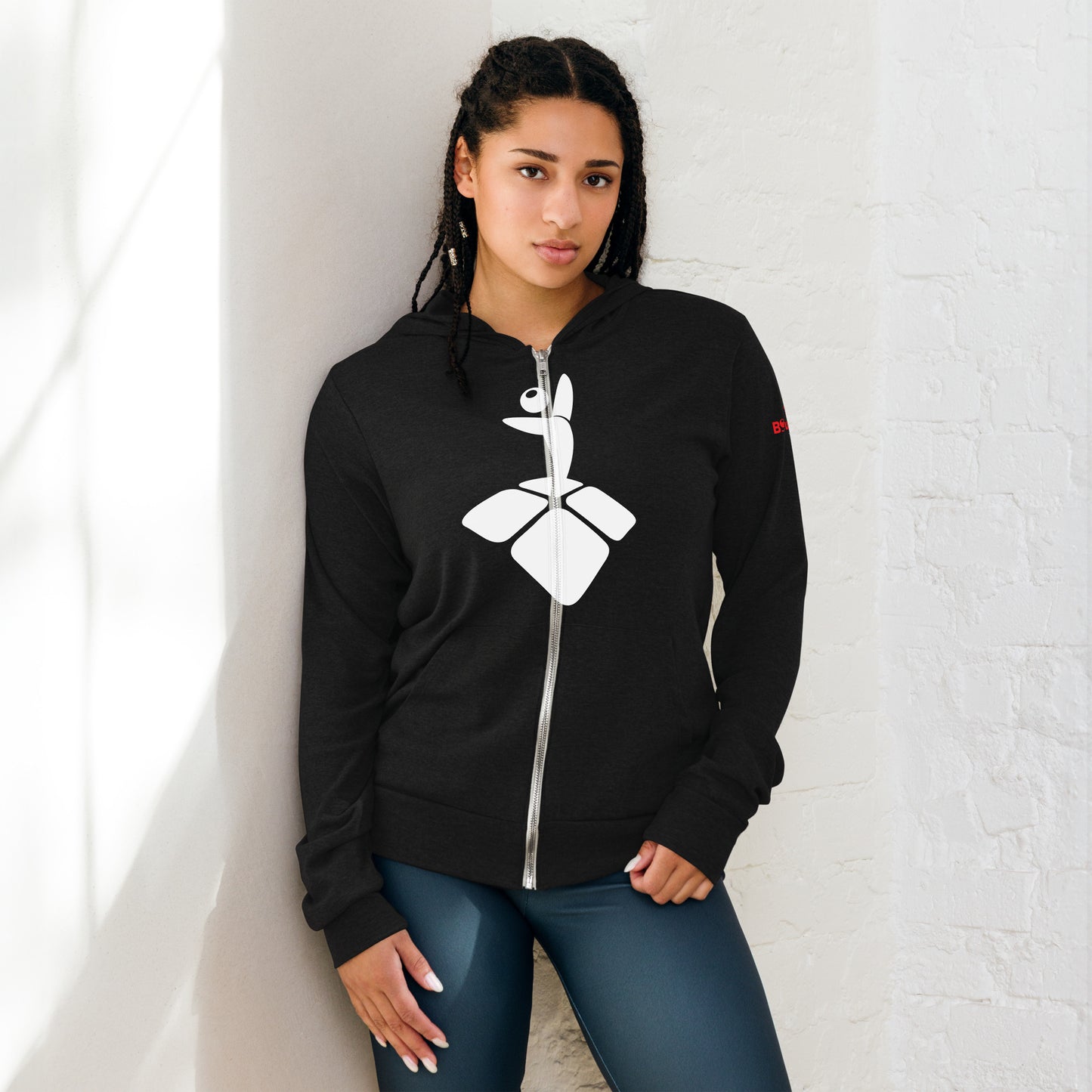 TBC ICON (large front)_TBC identity (left sleeve)-Unisex zip hoodie