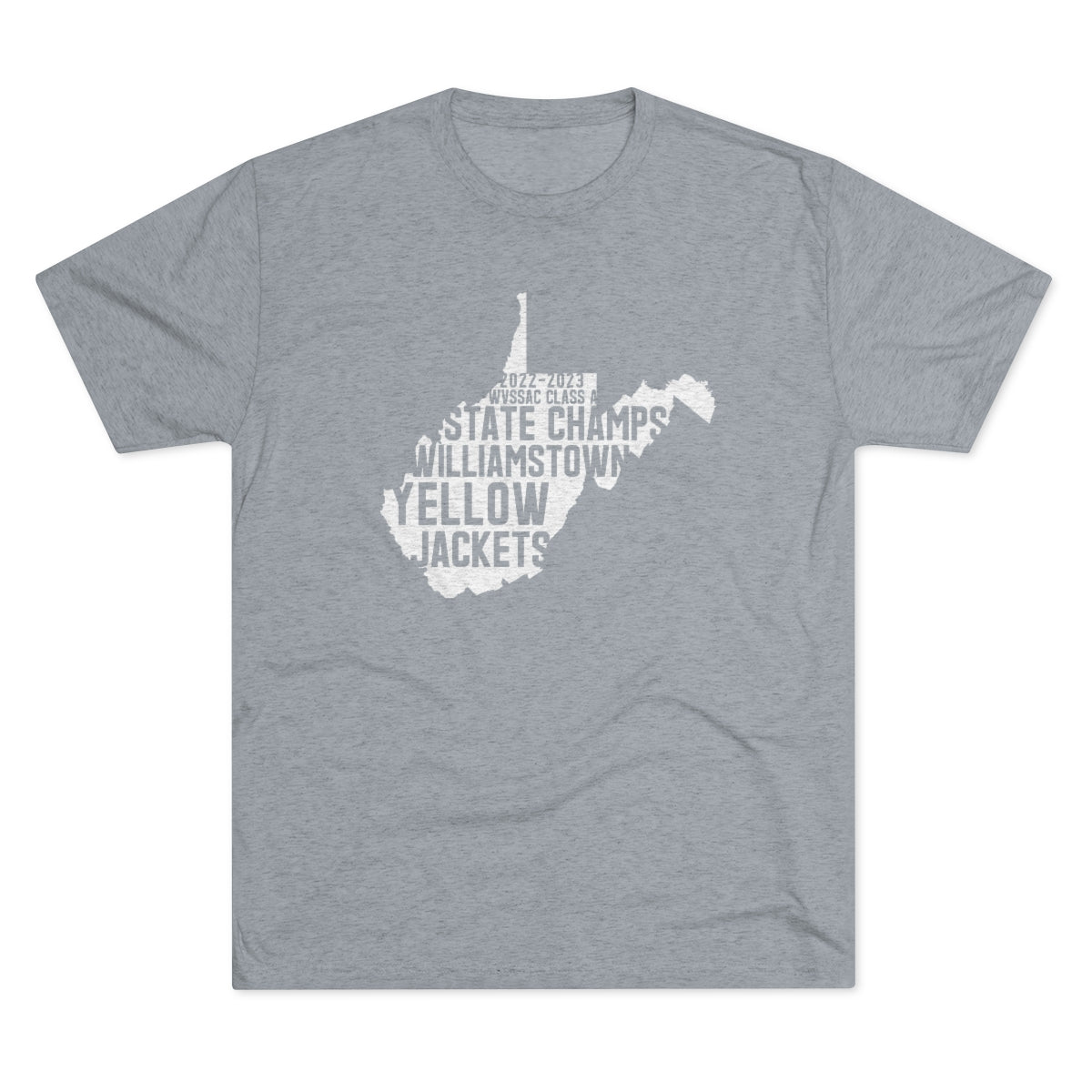 STATE (SHAPE) CHAMPS_TYPOGRAPHY-Unisex Tri-Blend Crew Tee