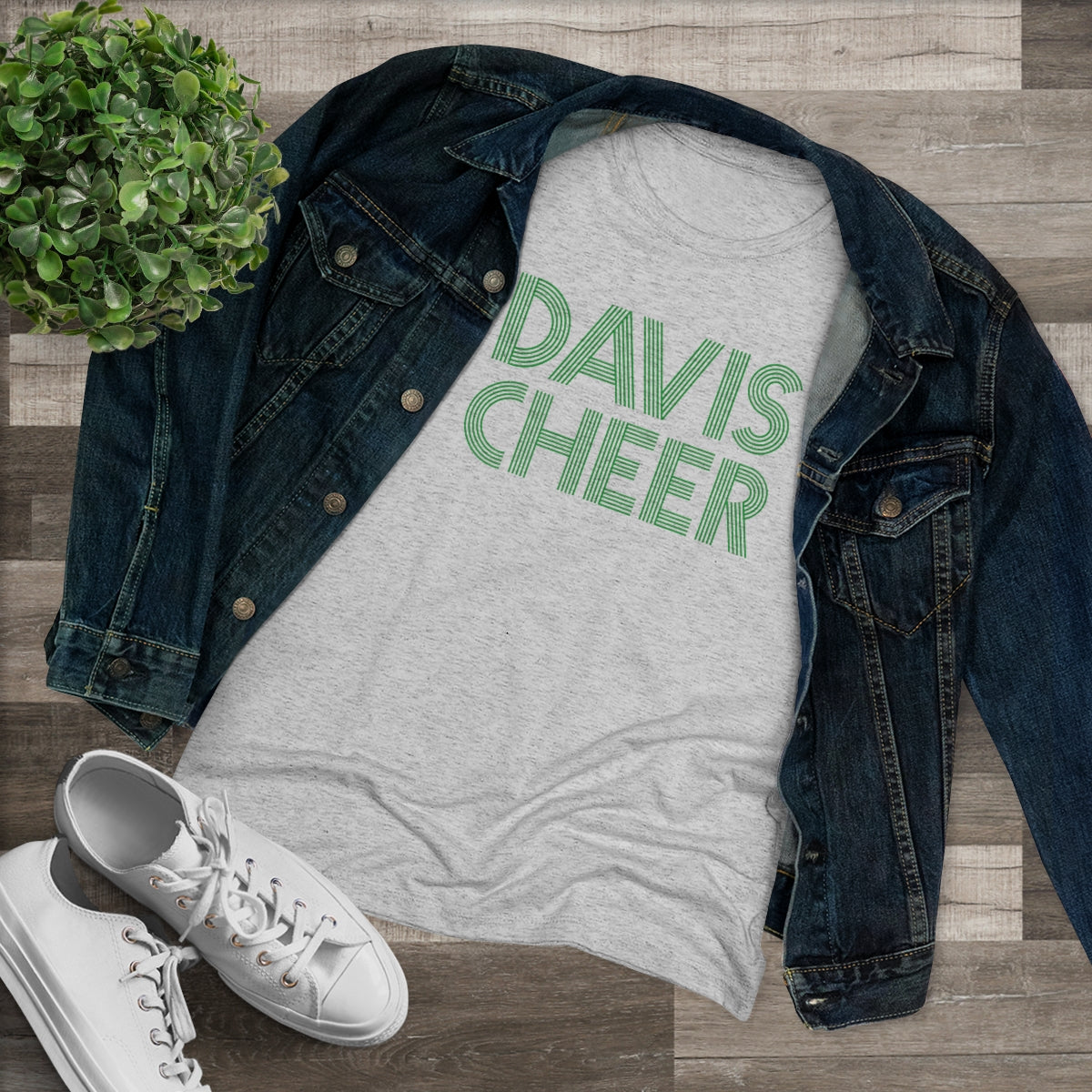 DAVIS CHEER_graphic lines-Women's Triblend Tee