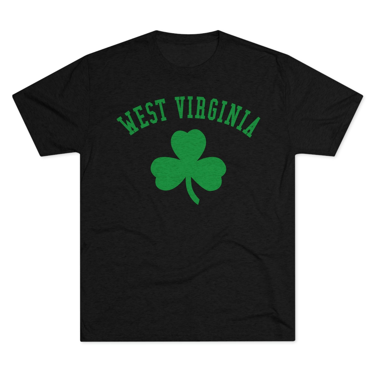 WEST VIRGINIA ARCH_SHAMROCK-Unisex Tri-Blend Vintage Black rew Tee