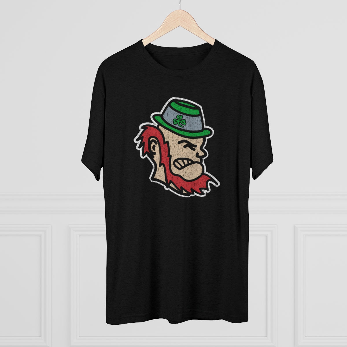IRISH MASCOT-heather black-Unisex Tri-Blend Crew Tee