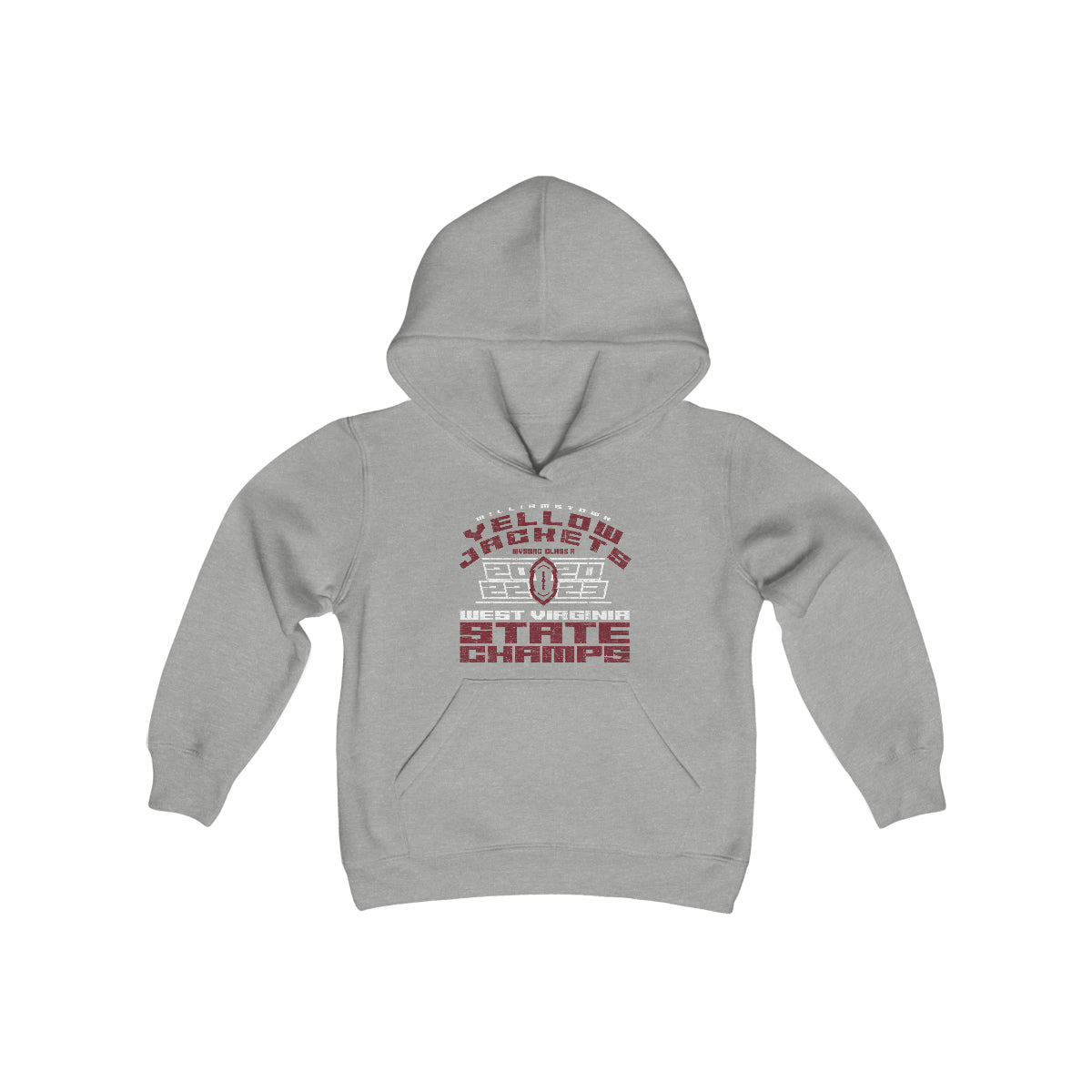WILLIAMSTOWN YELLOWJACKETS 2022-2023 FOOTBALL GRAPHIC STATE CHAMPS-Youth Heavy Blend Hooded Sweatshirt