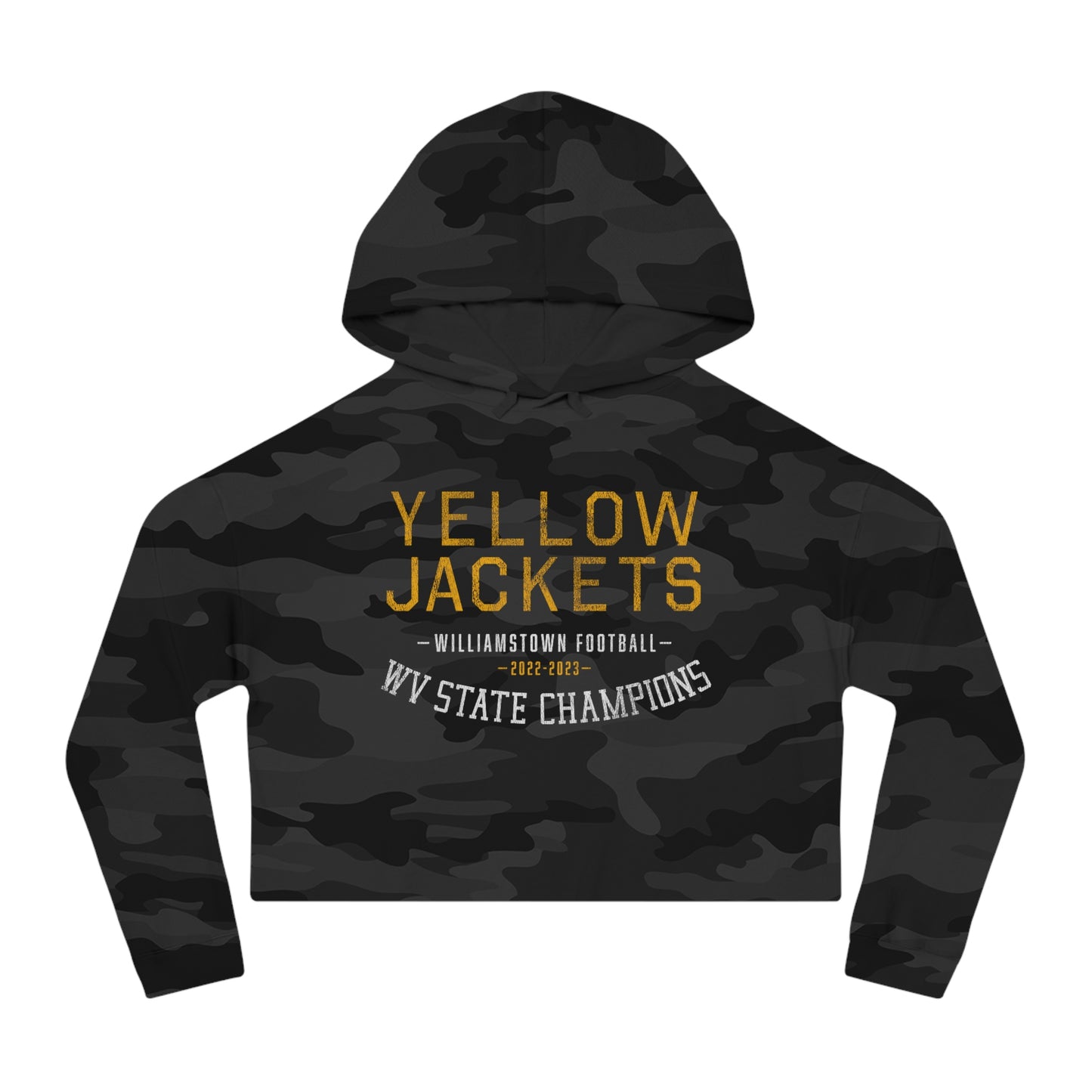 YELLOWJACKETS_2022-2023_WV STATE CHAMPS-Women’s Cropped Hooded Sweatshirt