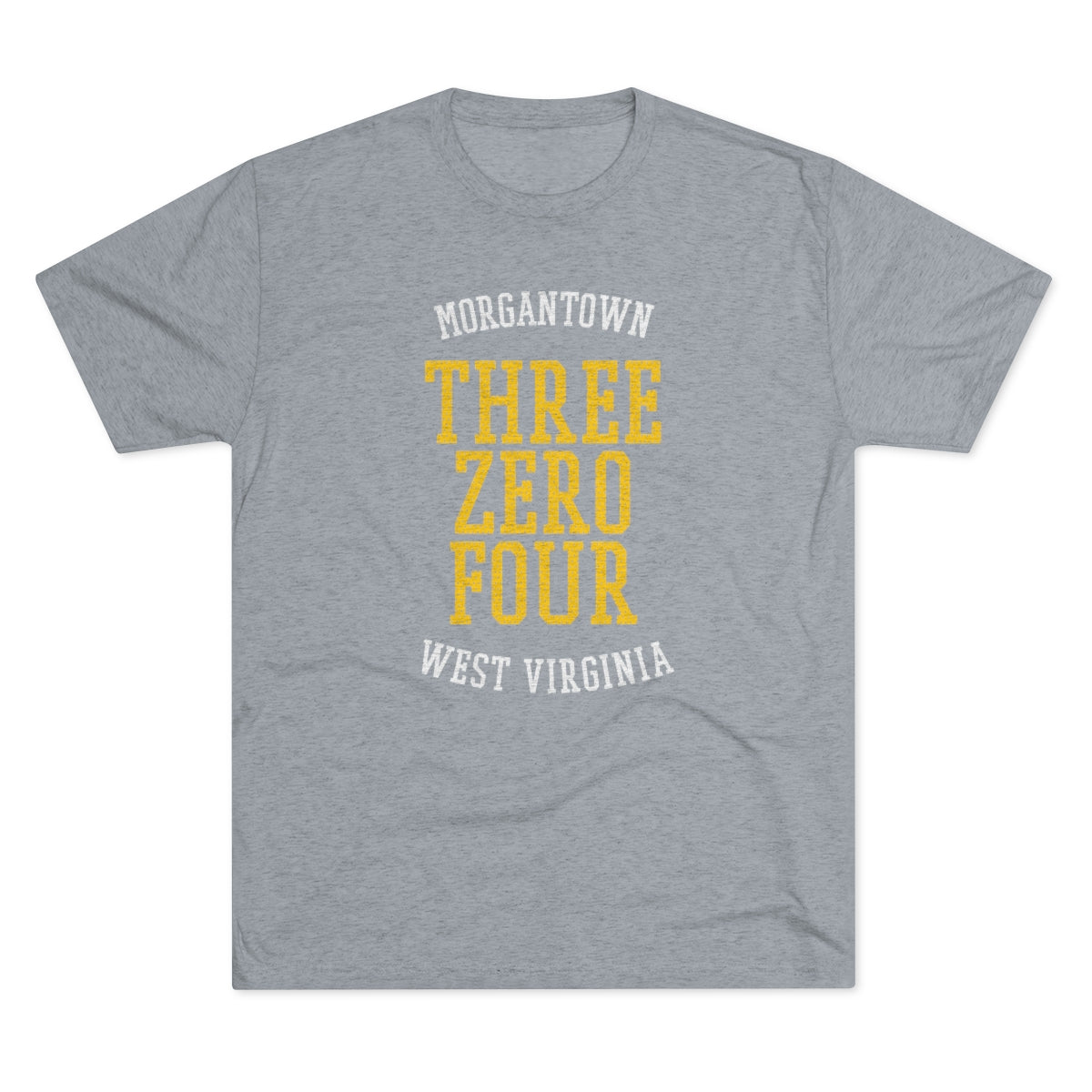 MORGANTOWN WV_THREE ZERO FOUR-Unisex Tri-Blend Crew Tee