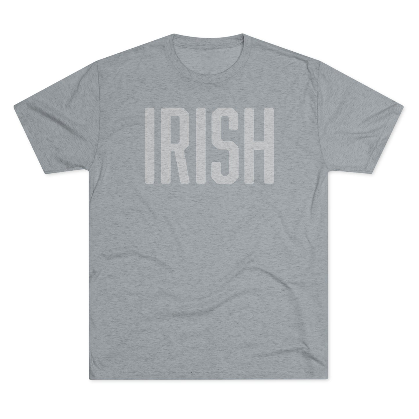 IRISH-SUBTLE PRINT_20% BLACK_PREMIUM HEATHER Unisex Tri-Blend Crew Tee