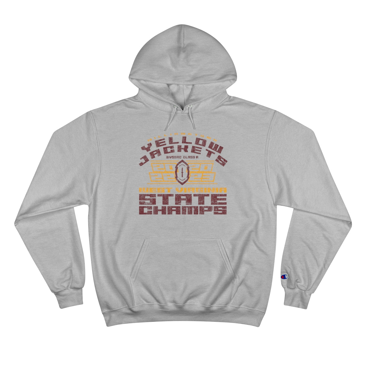 WILLIAMSTOWN YELLOWJACKETS 2022-2023 STATE CHAMPIONS FOOTBALL GRAPHIC-Champion Hoodie