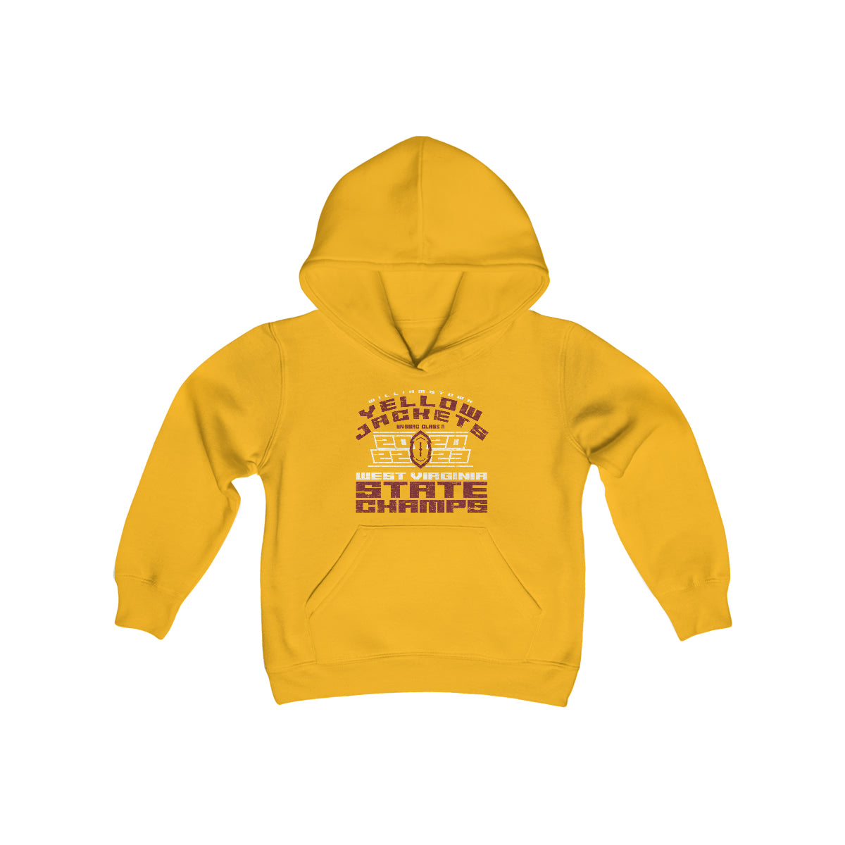 WILLIAMSTOWN YELLOWJACKETS 2022-2023 FOOTBALL GRAPHIC STATE CHAMPS-Youth Heavy Blend Hooded Sweatshirt