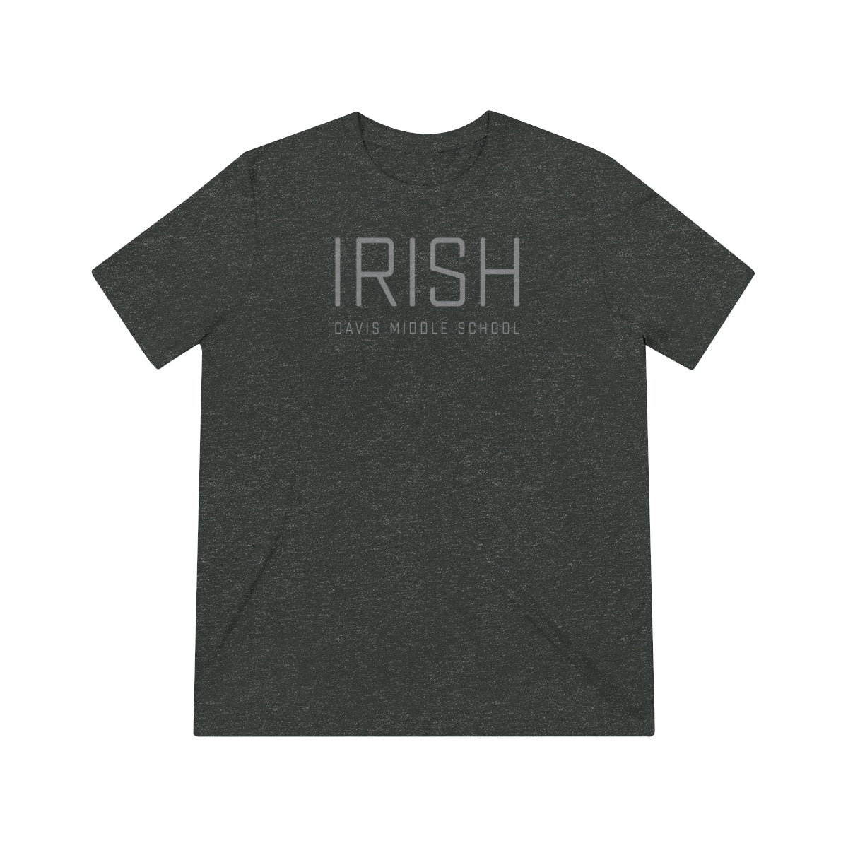 IRISH-DAVIS MIDDLE SCHOOL_TONE ON TONE - Charcoal Black Triblend-Men's Tri-Blend Crew Tee