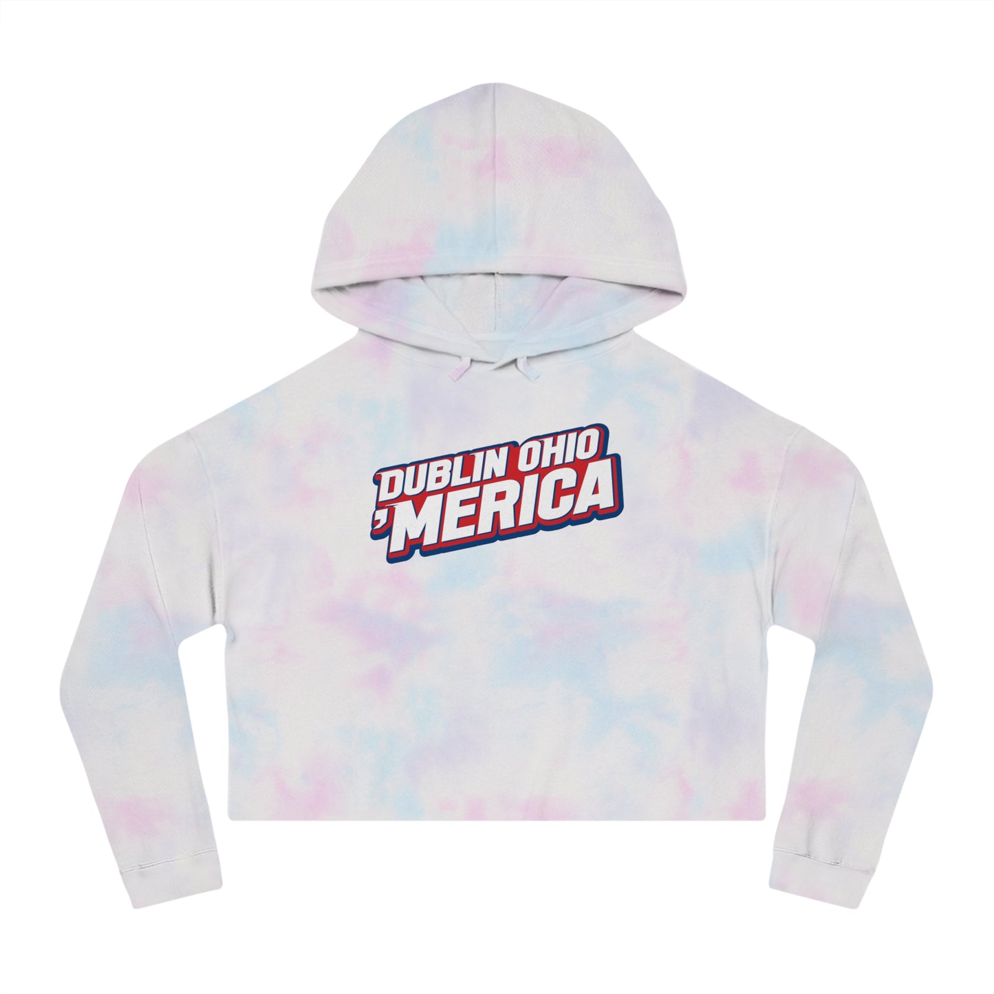 DUBLIN OHIO ‘MERICA-Women’s Cropped Hooded Sweatshirt