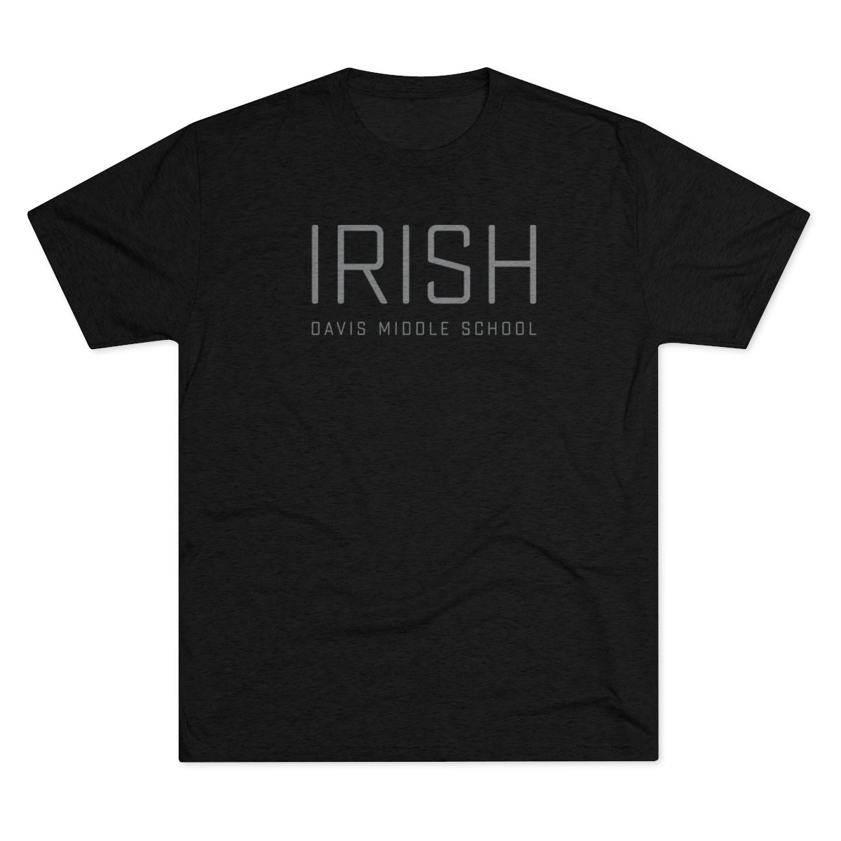IRISH-DAVIS MIDDLE SCHOOL_TONE ON TONE -TriBlend Vintage Black-Men's Tri-Blend Crew Tee