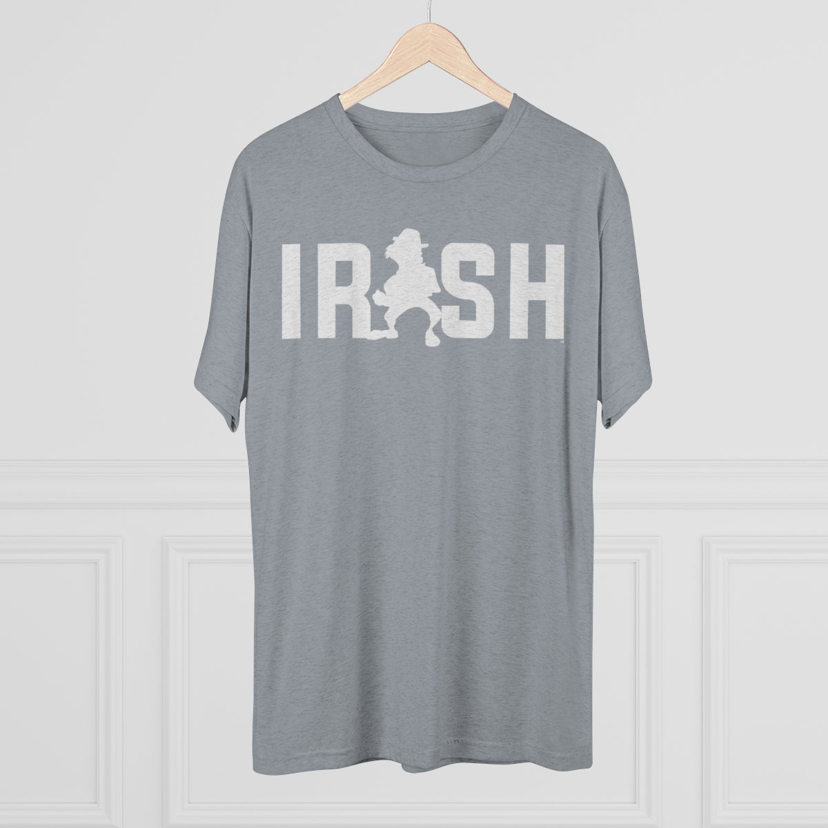 IRISH MAN™ ORIGINAL LOGO-white-Unisex Tri-Blend Crew Tee