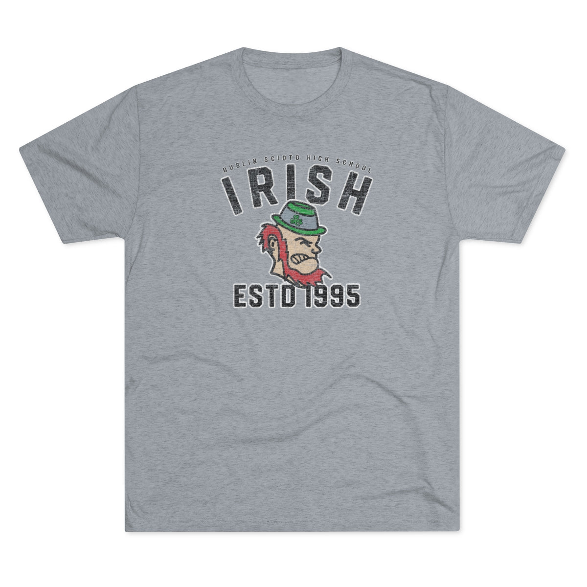 IRISH_MASCOT-ESTD 1995-Unisex Tri-Blend Crew Tee