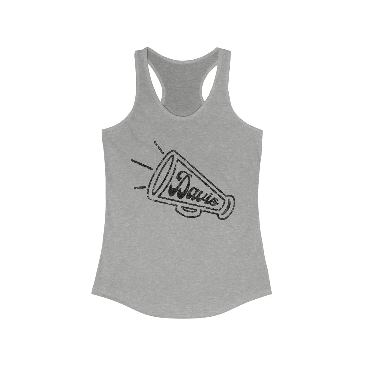 DAVIS CHEER_MEGAPHONE_BLACK-Women's Ideal Racerback Tank