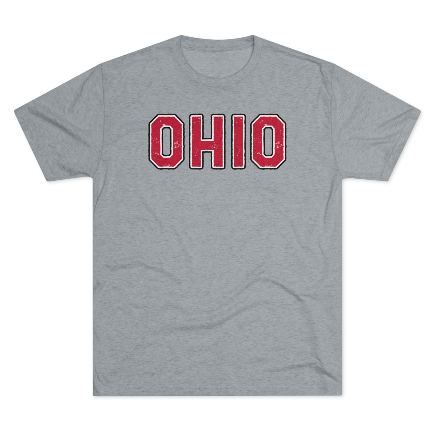 O H I O - RED_WHITE_BLACK-Unisex Tri-Blend Crew Tee